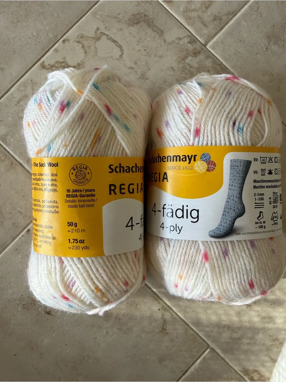 4-ply White Speckled Sock Yarn